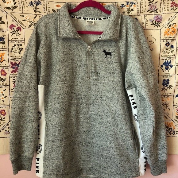 PINK Gray Pullover Sweatshirt - Picture 2 of 5